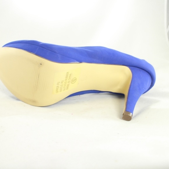 New JOURNEE COLLECTION Blue Suede Pump Heels - Picture 8 of 8